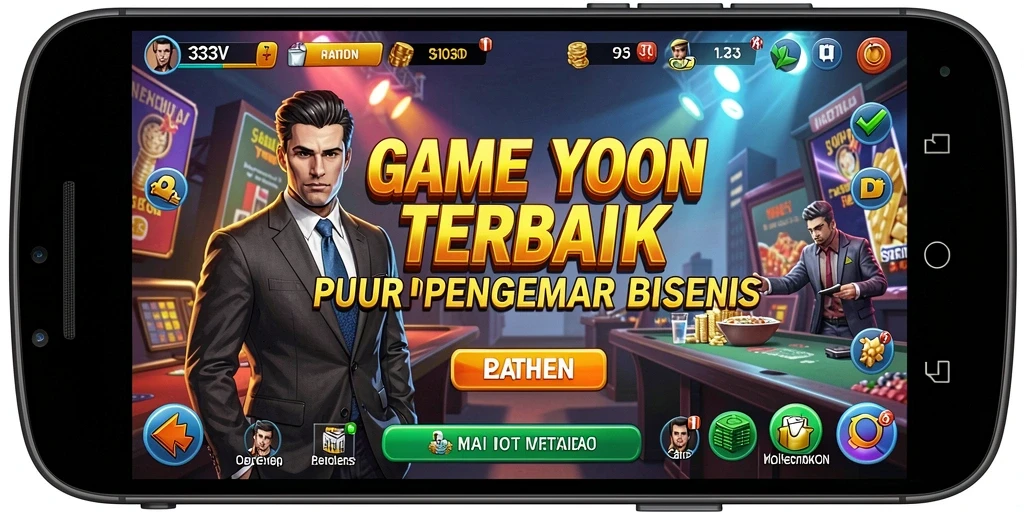Tangkapan layar menunjukkan gameplay seru dalam membangun bisnis Tycoon.
