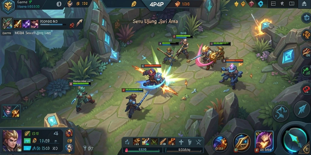 Screenshot gameplay seru di arena pertarungan 4P4P.