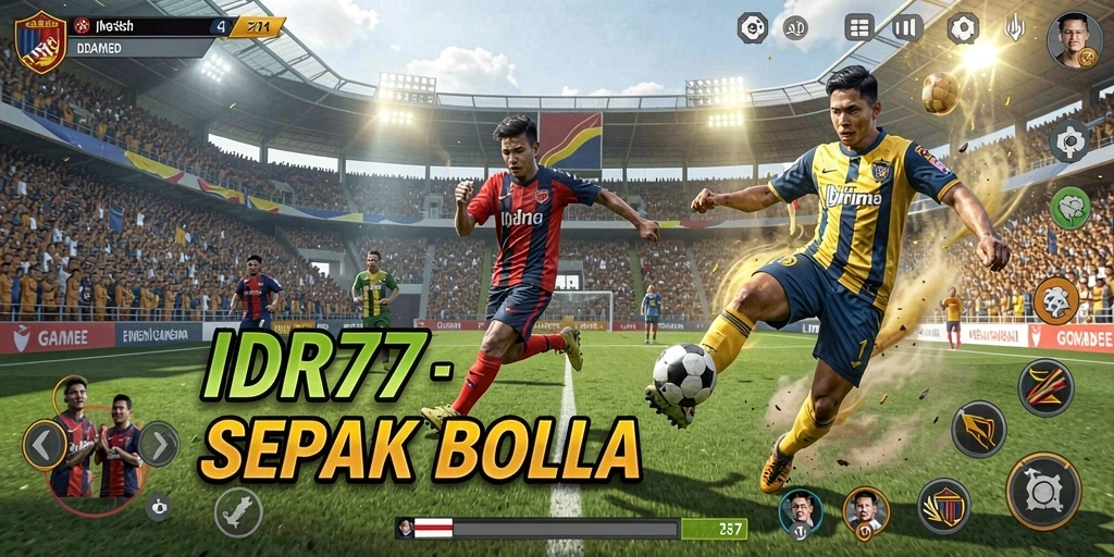 Menampilkan gameplay seru sepak bola di IDR77.