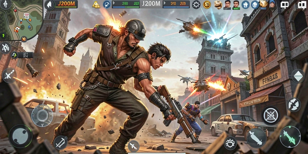 Tampilan seru dari gameplay J200M yang penuh aksi.