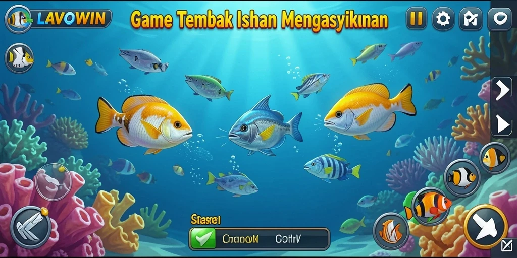 Gameplay seru menembak ikan di LAVOWIN.