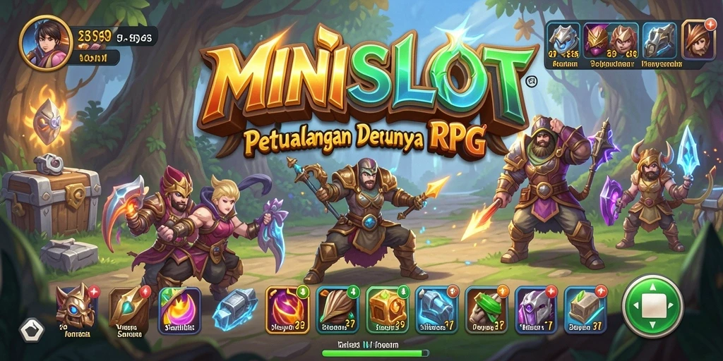 Tangkapan layar gameplay seru MINISLOT yang menunjukkan petualangan RPG yang mendebarkan.