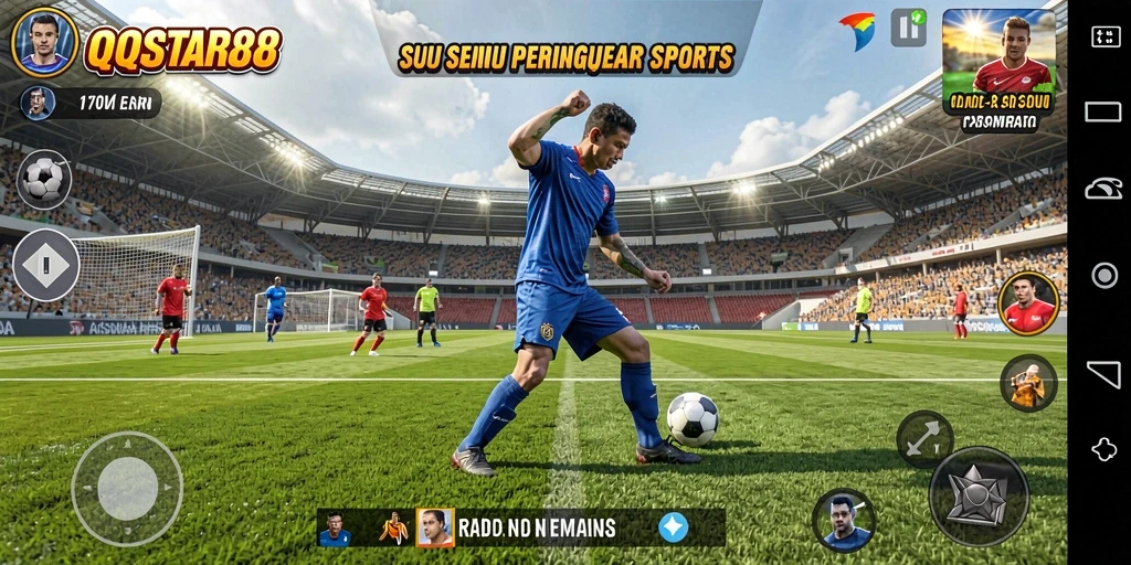 Tangkapan layar menggambarkan gameplay mendebarkan QQSTAR88 dalam pertandingan olahraga.