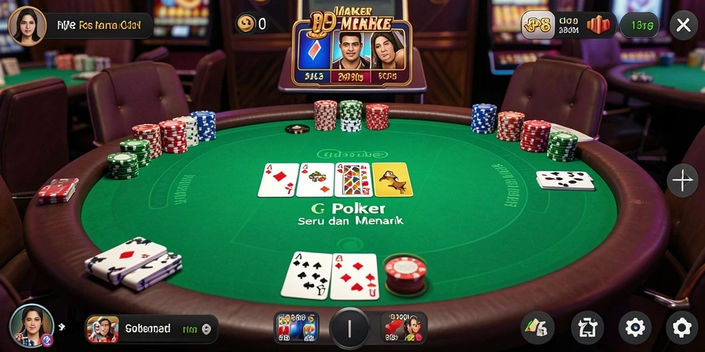 Tampilan gameplay poker yang seru dan interaktif di RP8.