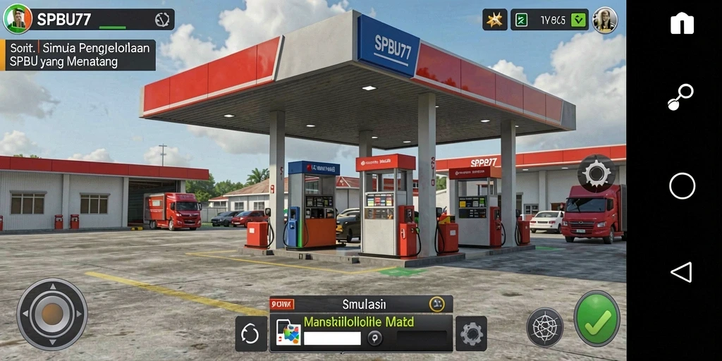 Tampilan gameplay SPBU77 yang menarik dan interaktif.