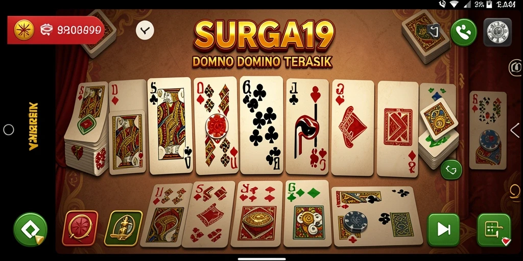 Screenshot SURGA19 menampilkan gameplay domino yang mengasyikkan.