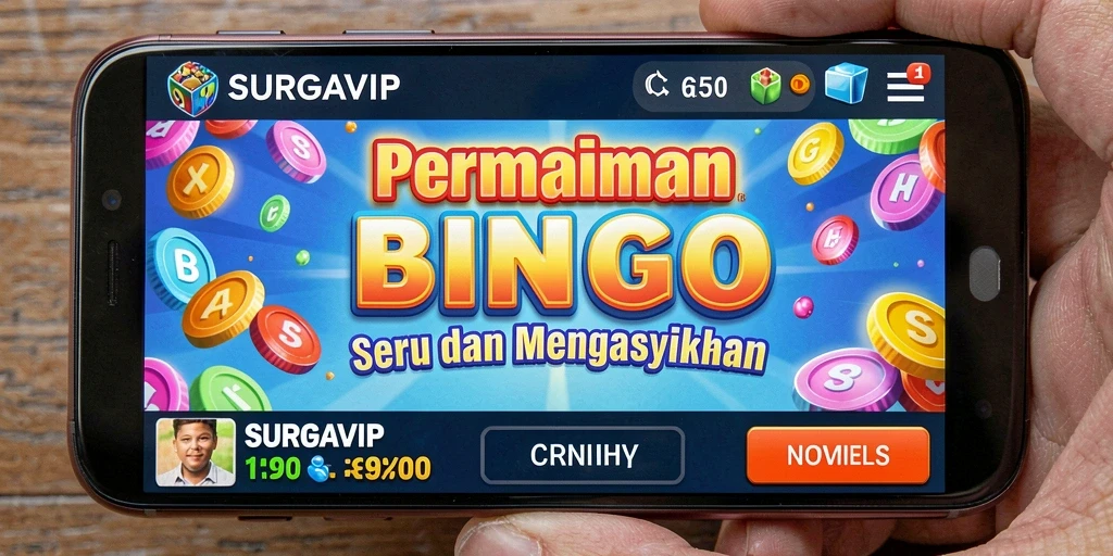 Tampilan gameplay seru dari SURGAVIP dengan kartu Bingo yang menarik.