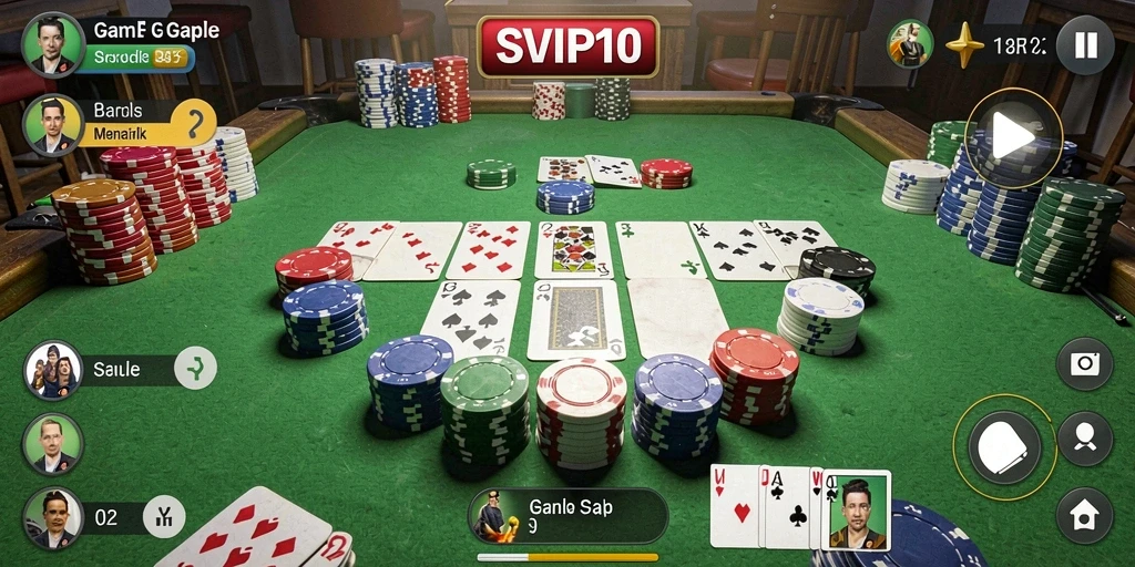 Screenshot gameplay SVIP10 menampilkan keseruan bermain Gaple.