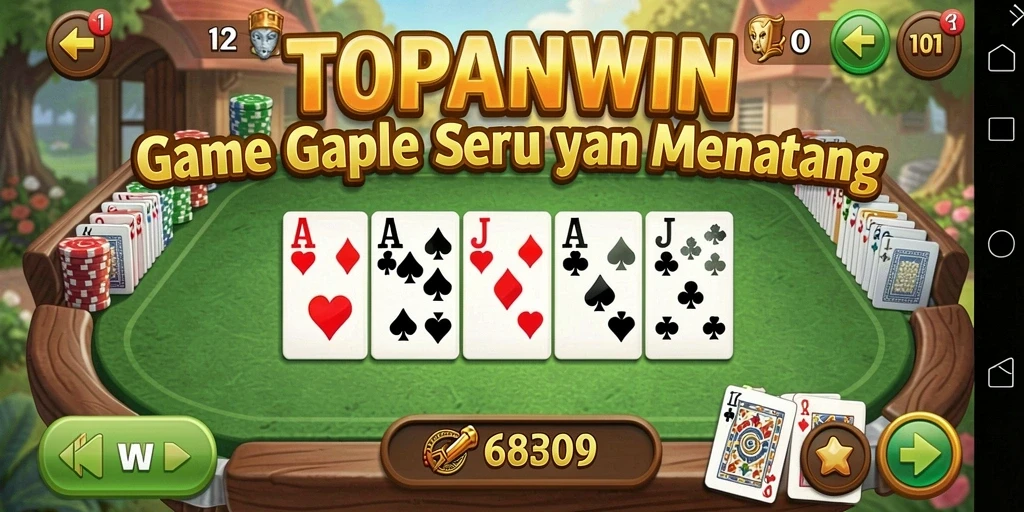 Tangkapan layar gameplay seru di TOPANWIN dengan suasana Gaple.